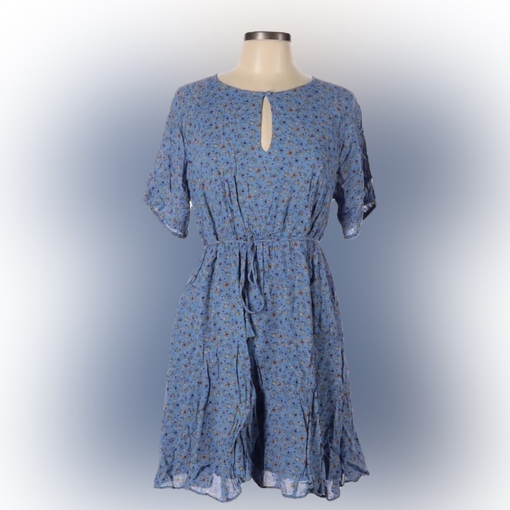 Madewell Blue Ruffled Tiered Sundress
